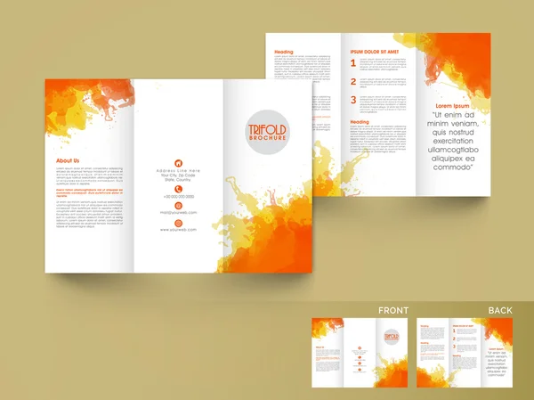 Elegante Business Trifold ou modelo . — Vetor de Stock