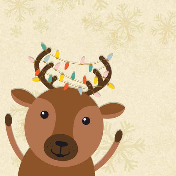 Cute Reindeer for Merry Christmas celebration. — Stock Vector