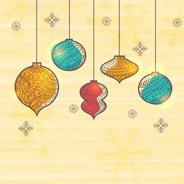 Colorful Xmas Balls for Merry Christmas celebration. — Stockový vektor