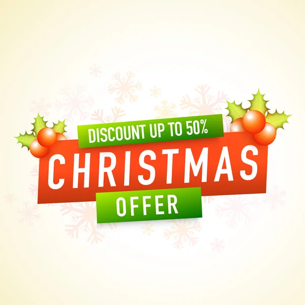 Christmas Offer poster, banner or flyer design. — Stock vektor