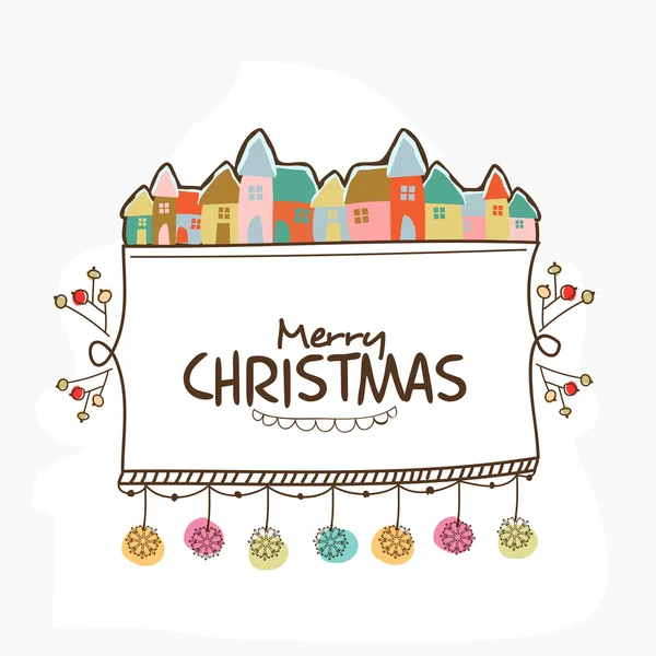 Kartkę z życzeniami Wesołych Świąt Bożego Narodzenia uroczystość. — Wektor stockowy