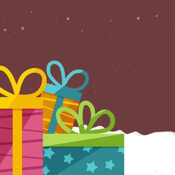 Kleurrijke cadeaus voor Merry Christmas celebration. — Stockvector
