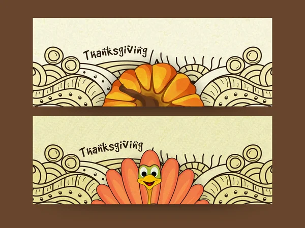 Website header or banner for Thanksgiving Day. — 스톡 벡터