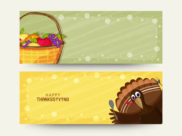 Website header or banner for Thanksgiving Day. — Stock Vector