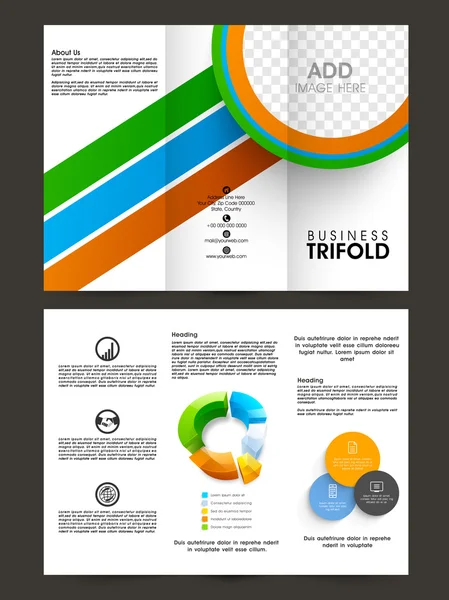 Stylish Business Trifold or Template. — Stock Vector