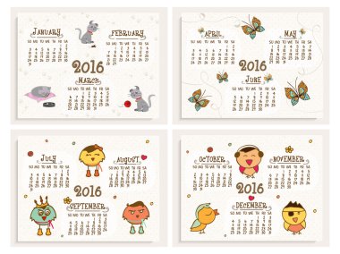 Annual Calendar set for New Year 2016.