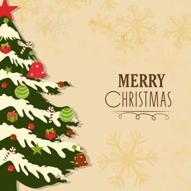 Neşeli Noel kutlama tebrik kartı.