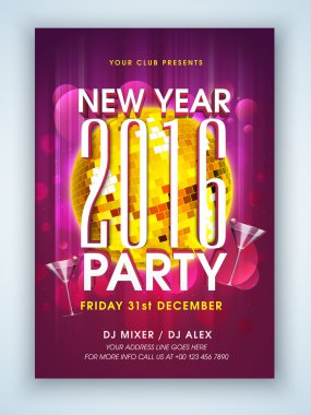 Flyer, banner or pamphlet for New Year Party.