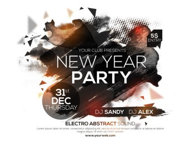 Flyer or Banner for New Year's Eve Party celebration.