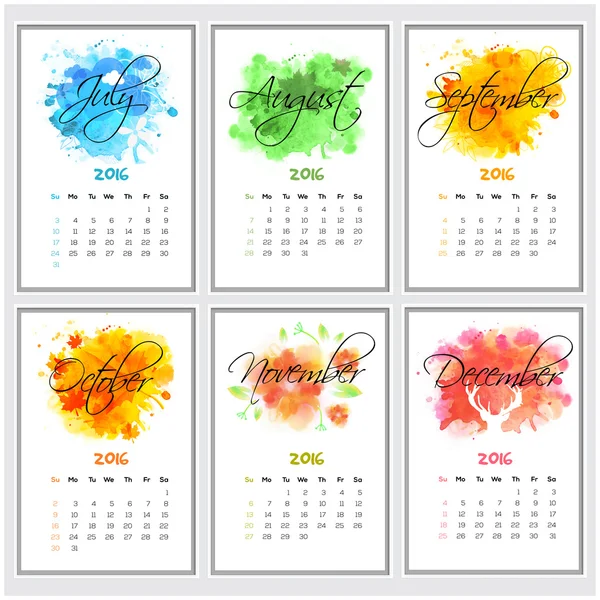 Calendario brillante de seis meses para feliz año nuevo . — Foto de Stock