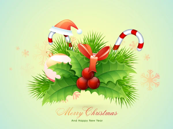 Elegant greeting card for Christmas and New Year celebration. — Stockfoto