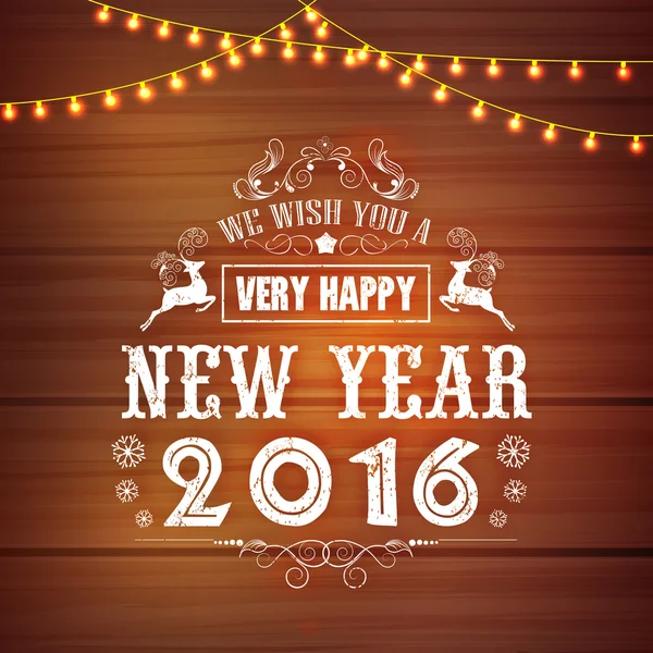 Creative greeting card for Happy New Year 2016. — Stock Photo, Image