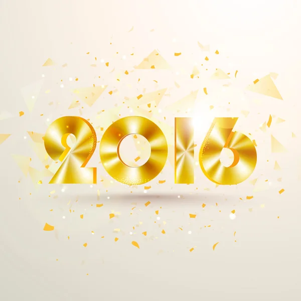 Golden text 2016 for Happy New Year celebration. — 图库照片
