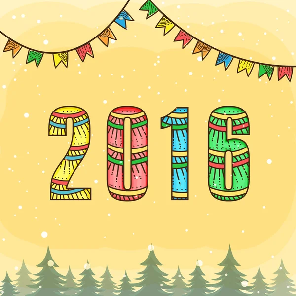 Greeting card for New Year 2016 celebration. — Stock Photo, Image