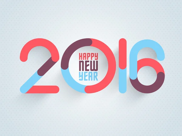 Stylish text 2016 for Happy New Year celebration. — Stock Vector