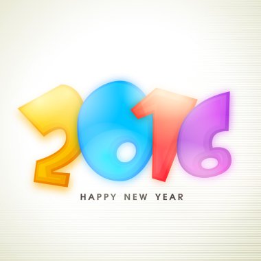 Mutlu yeni yıl kutlaması için parlak renkli metin.