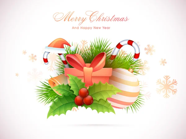 Tarjeta de felicitación para la celebración de Navidad . — Vector de stock