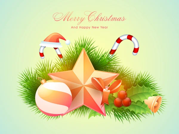 Kartkę z życzeniami do świętowania świąt Bożego Narodzenia i nowy rok. — Wektor stockowy
