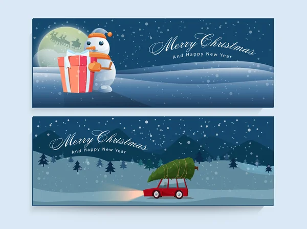 Website header or banner for Christmas and New Year. — Stock Vector