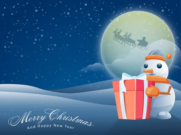 Bonhomme de neige pour Noël et Nouvel An . — Image vectorielle