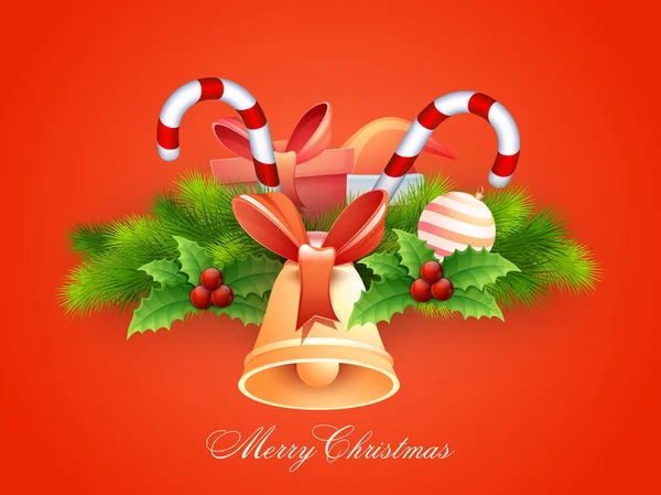 Tarjeta de felicitación para la celebración de Navidad . — Vector de stock