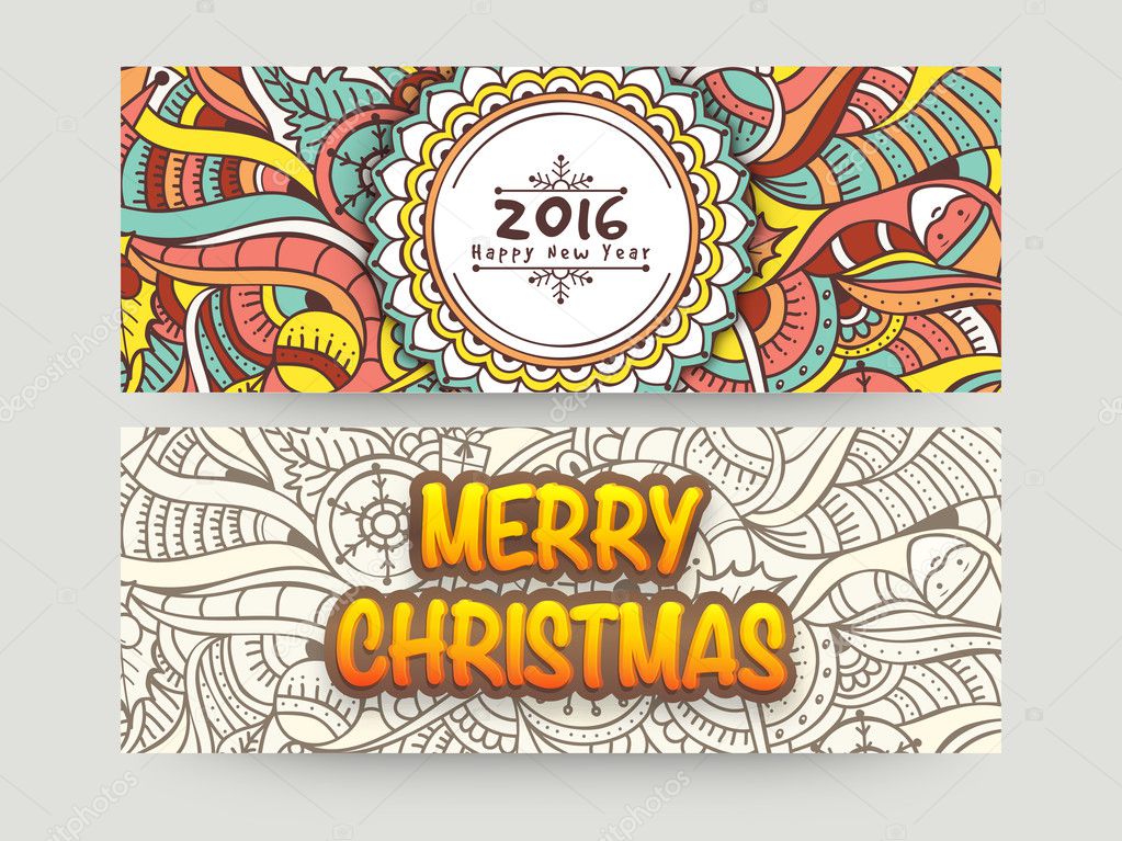 Website header or banner for Christmas and New Year.