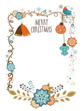 Neşeli Noel için yaratıcı tebrik kartı.