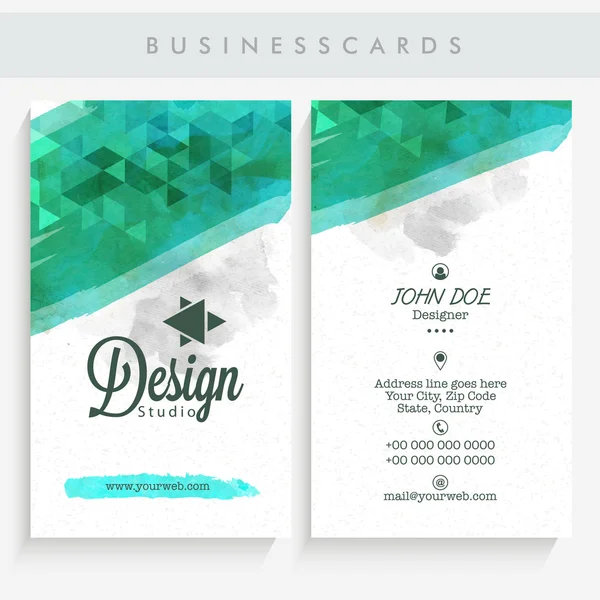 Vertical Business Card or Visiting Card set. — Stock Vector