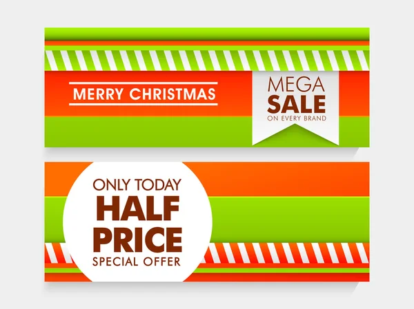Sale web header or banner for Christmas. — 스톡 벡터