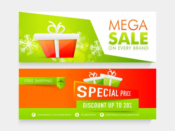 Sale web header or banner for Christmas. — Stock Vector