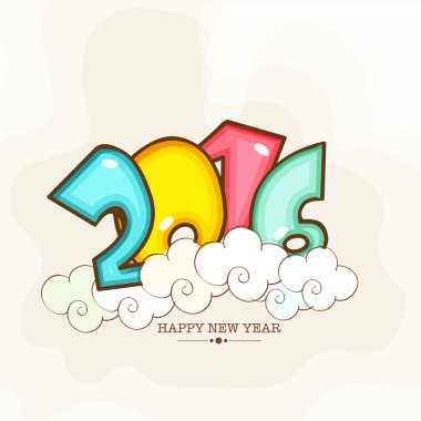 Renkli metin ile yeni yıl için tebrik kartı.