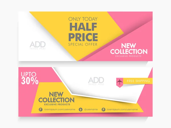 Verkoop website header of banner instellen. — Stockvector