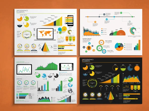 Zestaw szablonów infographic biznes. — Wektor stockowy