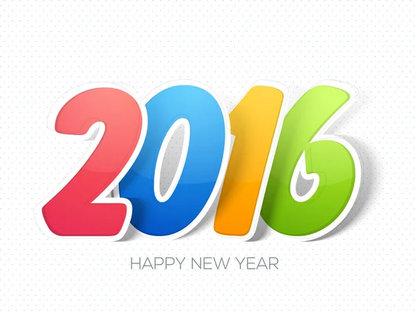 Colorful paper text 2016 for New Year celebration. — Διανυσματικό Αρχείο