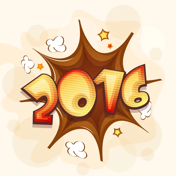 Creative glossy text for Happy New Year 2016. — Stock vektor