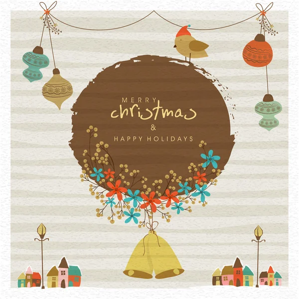 Wenskaart voor Merry Christmas celebration. — Stockvector