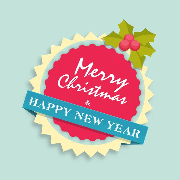 Sticker or label for Christmas and New Year celebration. — Stockvector