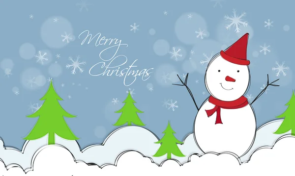 Χαριτωμένο χιονάνθρωπο για καλά Χριστούγεννα γιορτή. — Διανυσματικό Αρχείο