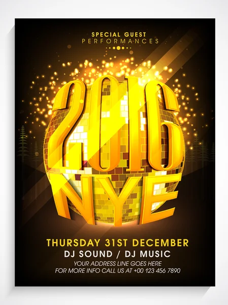Flyer or Banner for New Year's Eve Party celebration. — стоковий вектор