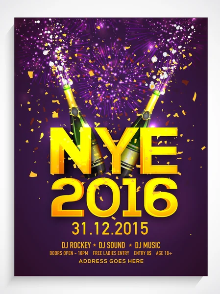 Flyer or Banner for New Year's Eve Party celebration. — 스톡 벡터