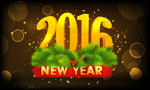 Tarjeta de felicitación para la celebración de Año Nuevo 2016 . — Vector de stock