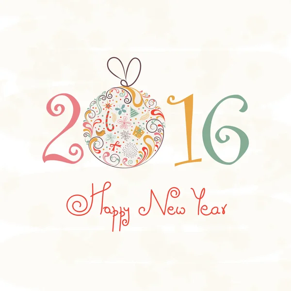 Ευχετήρια κάρτα για το ευτυχισμένο το νέο έτος 2016. — Διανυσματικό Αρχείο