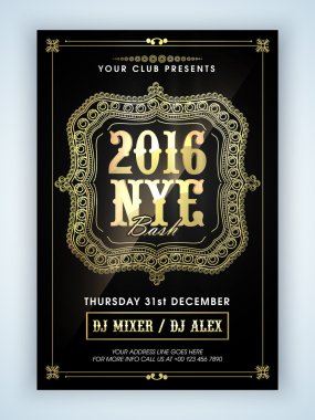 Flyer, Banner or Pamphlet for New Year 2016.