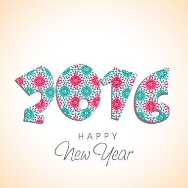 Yeni yıl kutlaması için renkli metin 2016.