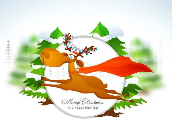 Mignon renne pour Noël et le Nouvel An célébration . — Image vectorielle