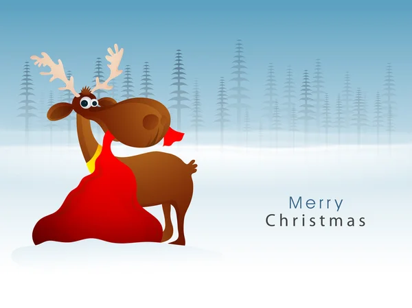 Cute reindeer for Merry Christmas celebration. — Stock Vector