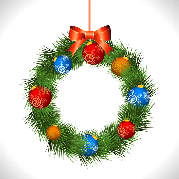 Creative wreath for Merry Christmas celebration. — ストックベクタ