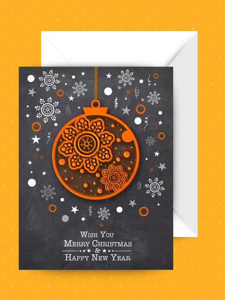 Greeting card for New Year and Merry Christmas celebration. — Stock vektor