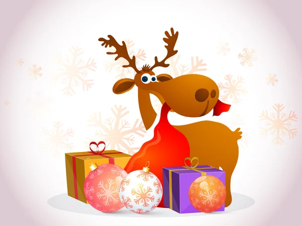 Funny reindeer for Christmas celebration. — 스톡 벡터