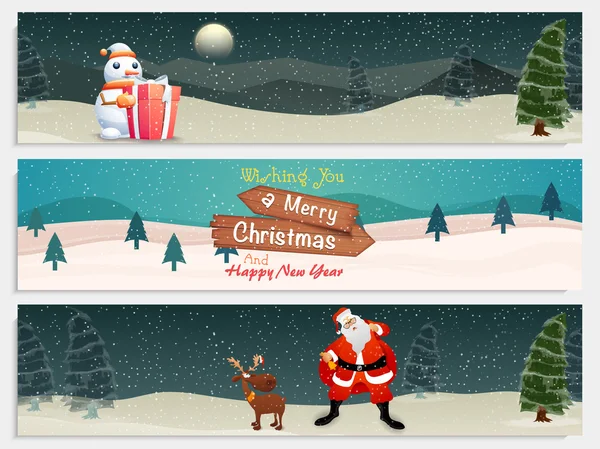 Web header or banner for Christmas and New Year. — Stockový vektor